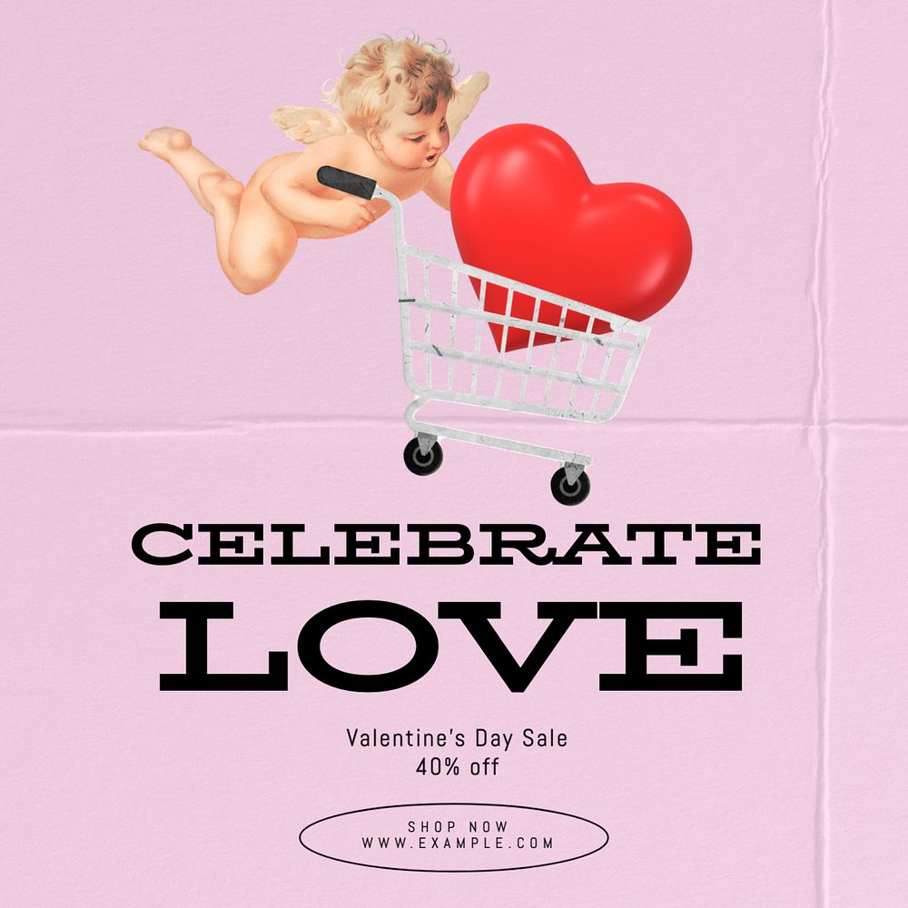 Celebrate love sale Instagram post template, editable text