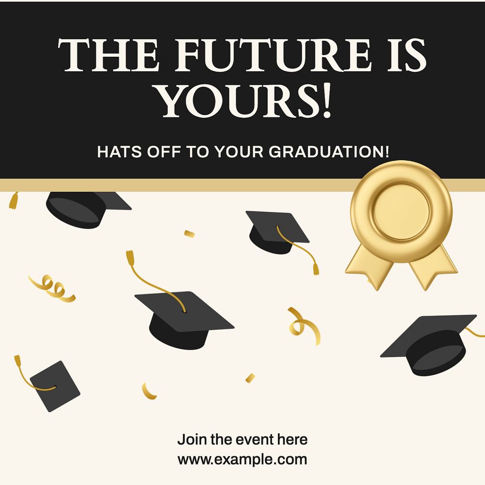 Graduation day Instagram post template, editable text