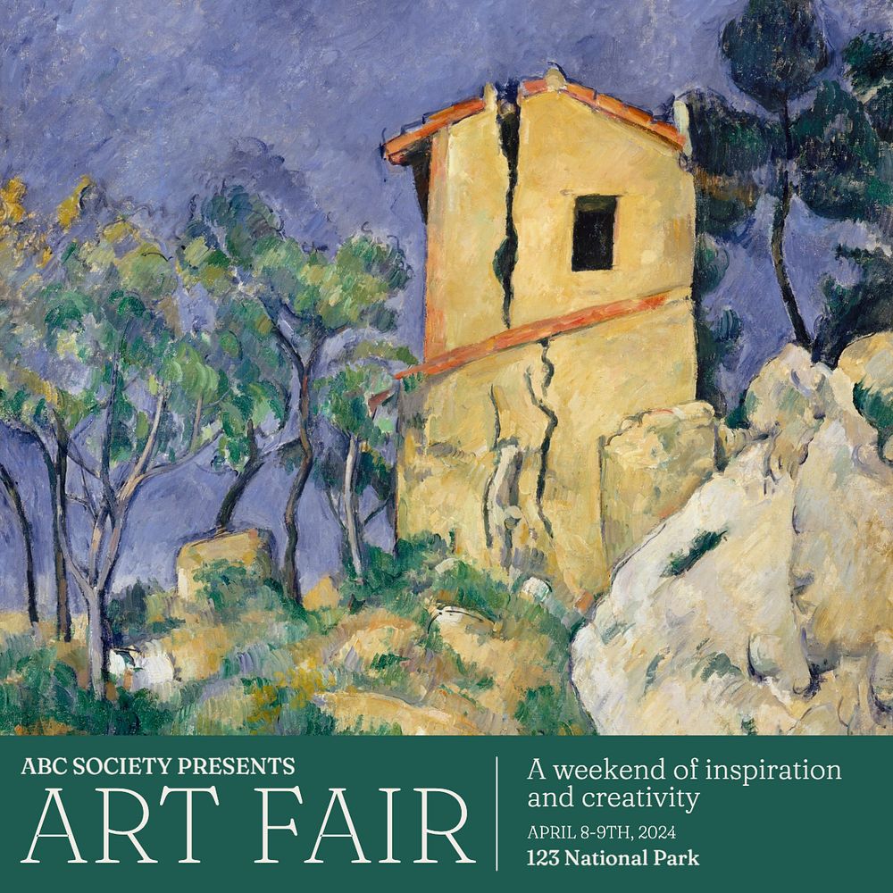 Art fair Instagram post template, editable text