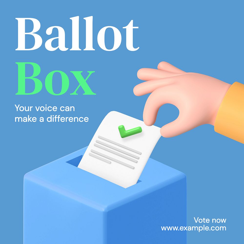 Ballot box Instagram post template, editable text