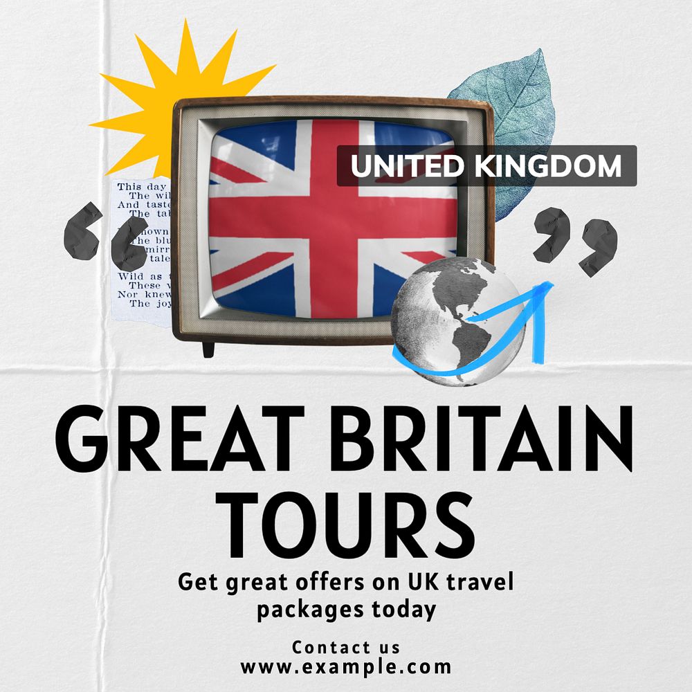 Great Britain Tours Instagram post template, editable text