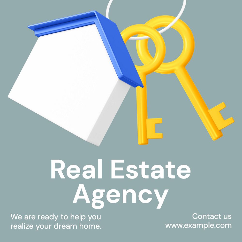 Real estate agency Instagram post template, editable text