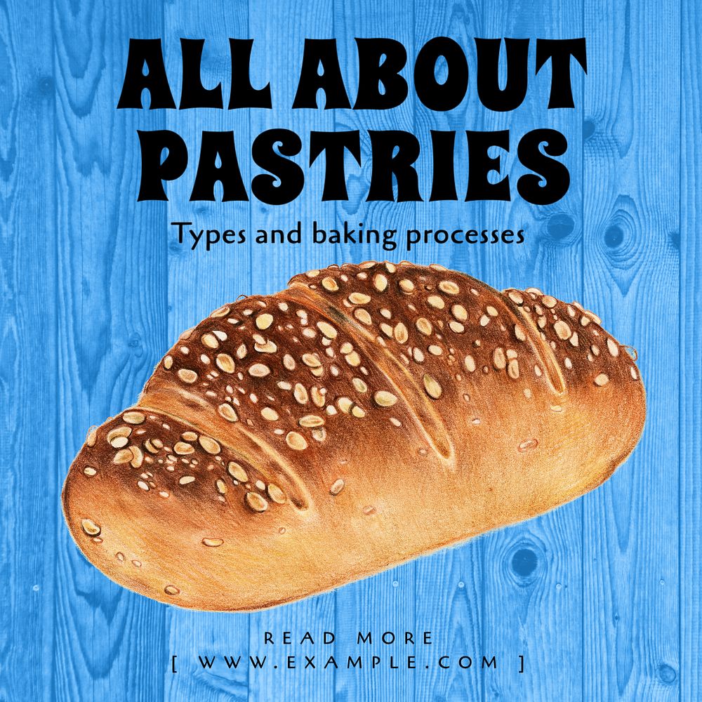 All about pastries Instagram post template, editable text