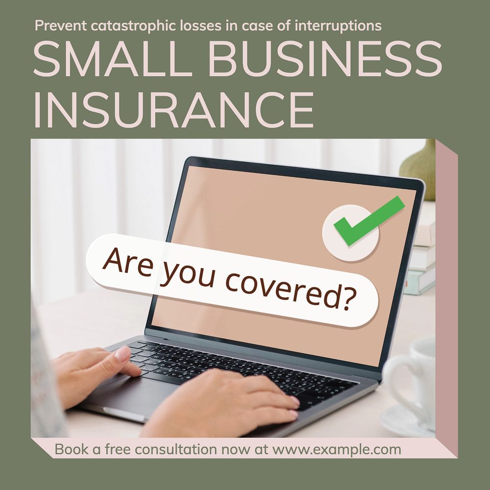 Small business insurance Instagram post template, editable design