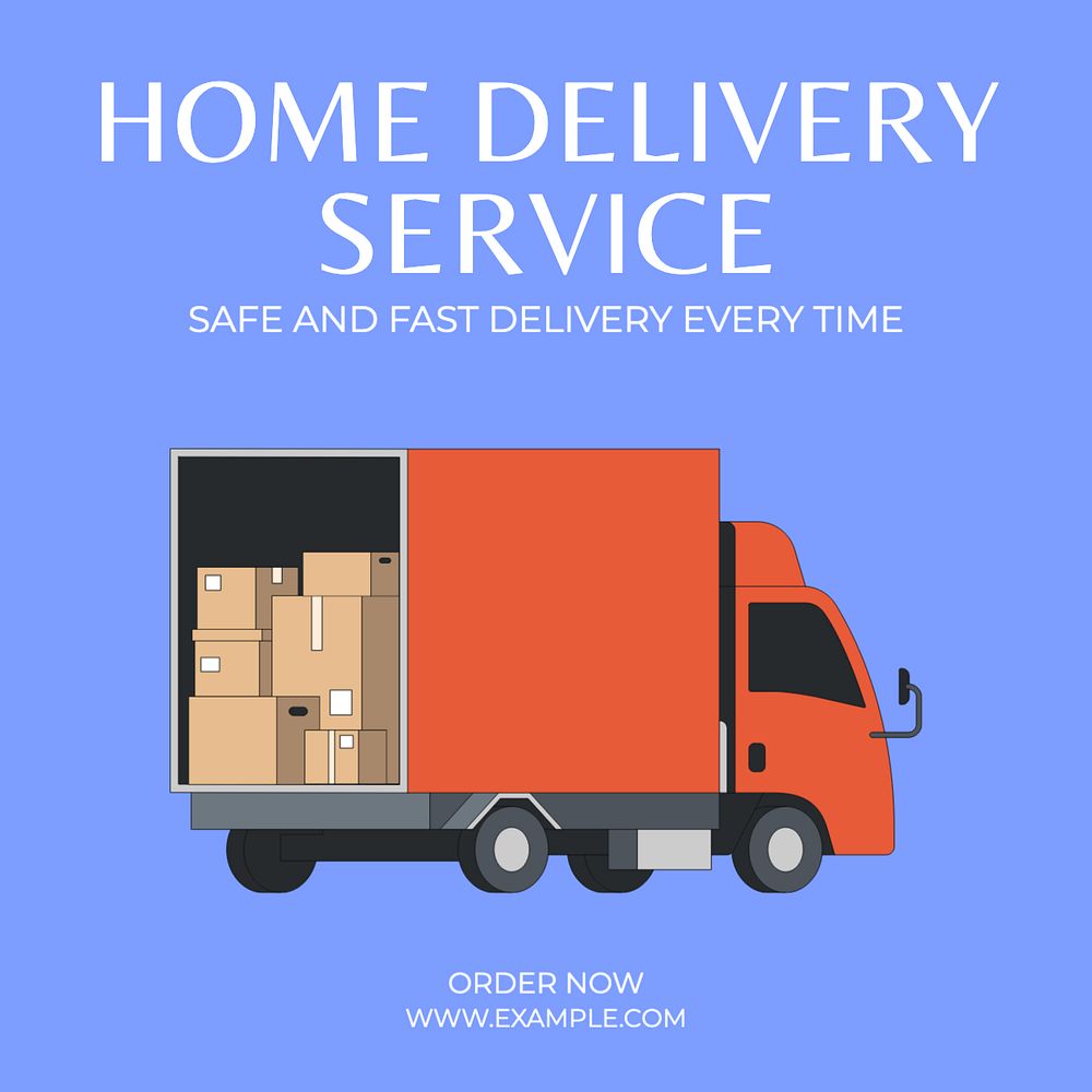 Delivery service Instagram post template, editable text