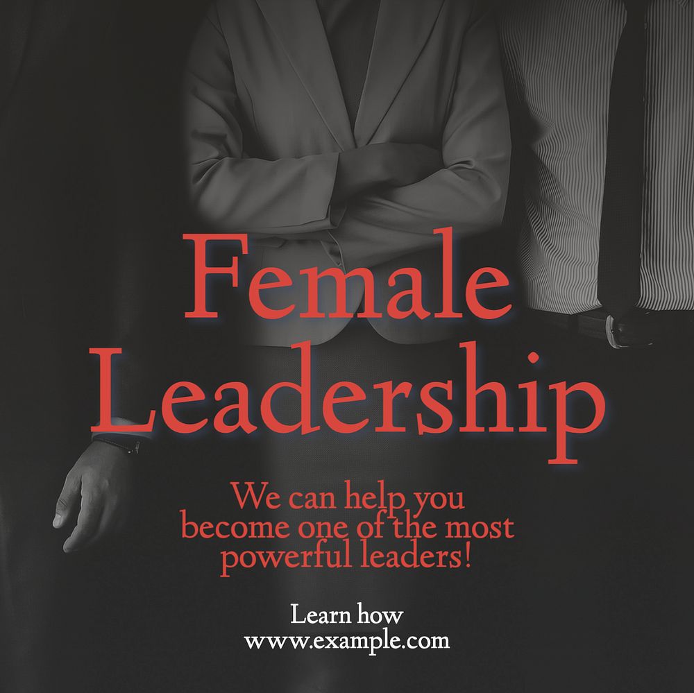 Female leadership Instagram post template, editable text