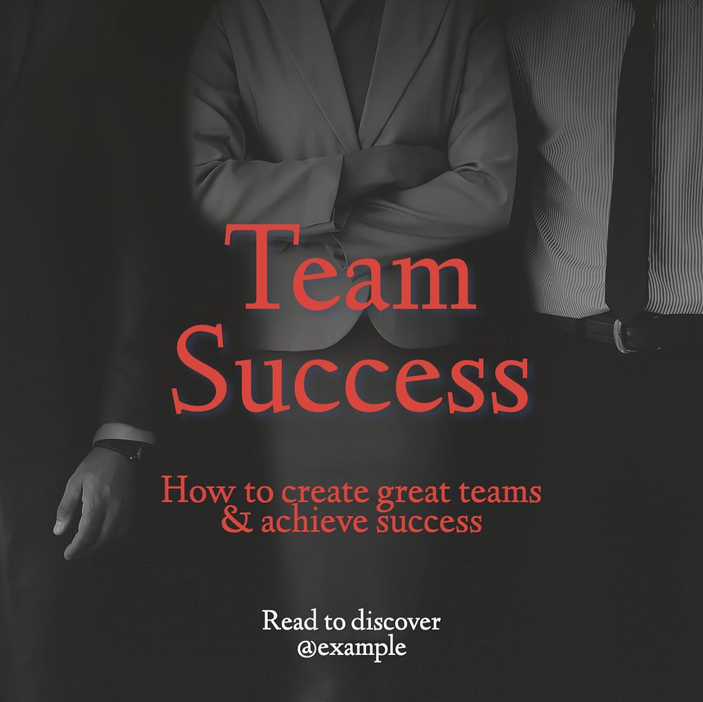 Team success Instagram post template, editable text