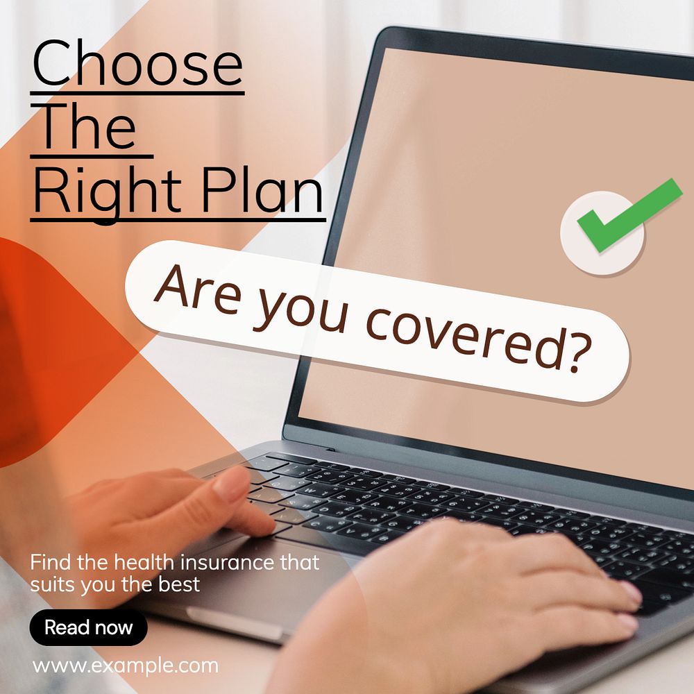 Health insurance Instagram post template, editable text