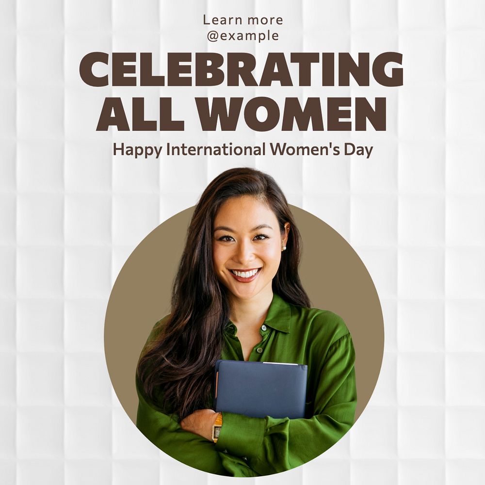 Celebrating all women Instagram post template, editable text