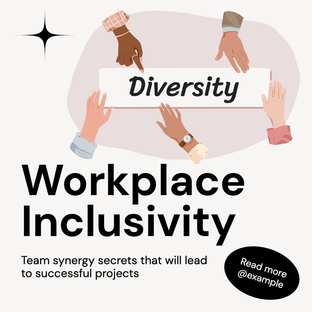 Workplace inclusivity Instagram post template, editable text