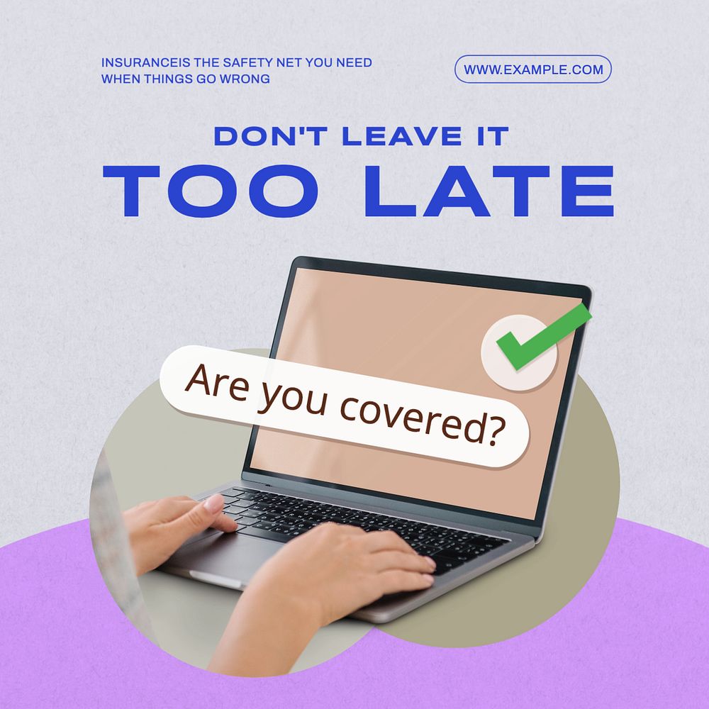 Insurance Instagram post template, editable text