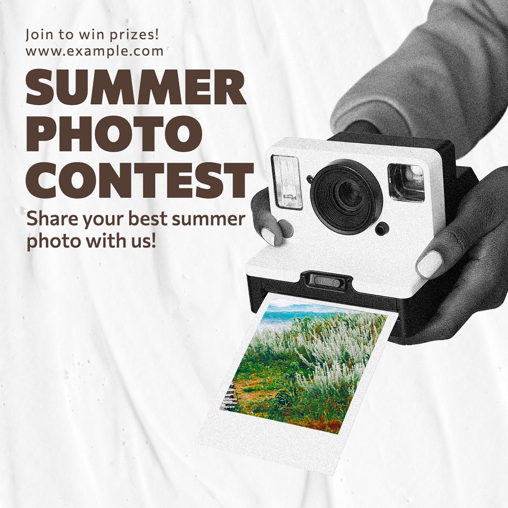 Summer photo contest Instagram post template, editable text