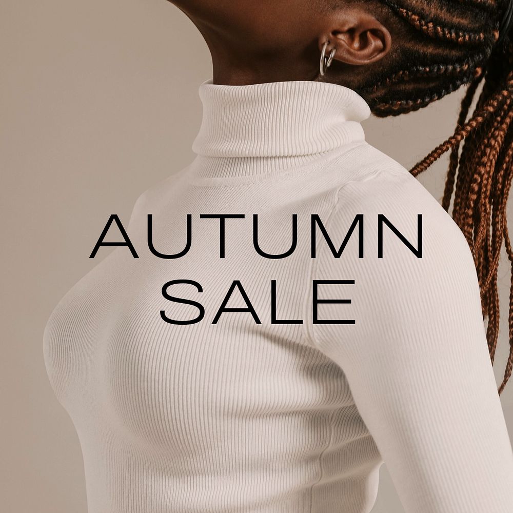 Autumn sale  Instagram post template, editable text