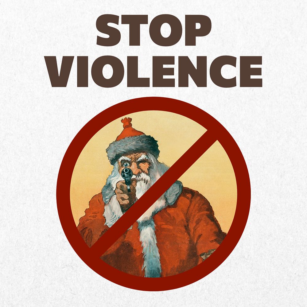 Stop violence Instagram post template, editable text