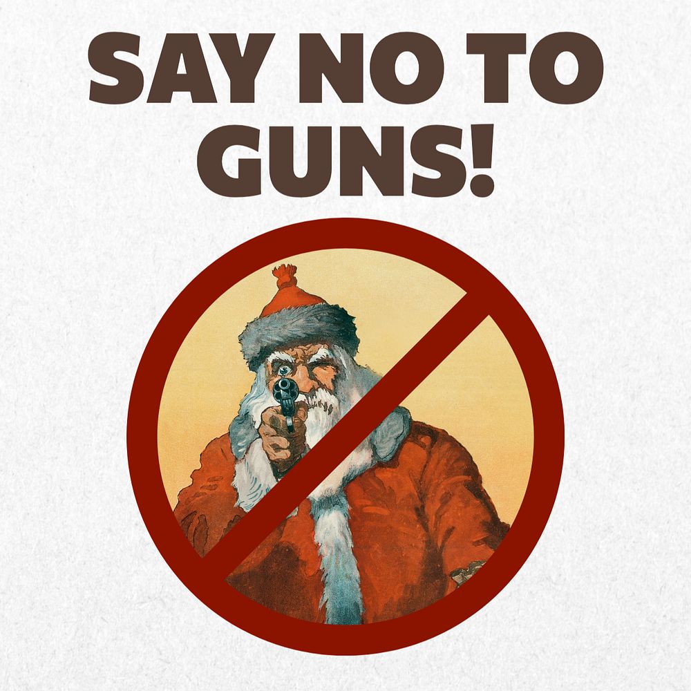 No to guns Instagram post template, editable text