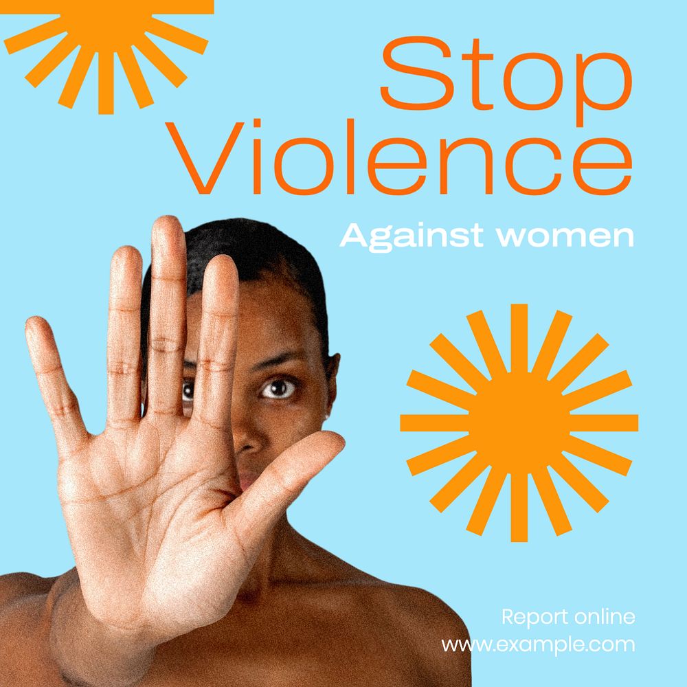 Violence against women Instagram post template, editable text