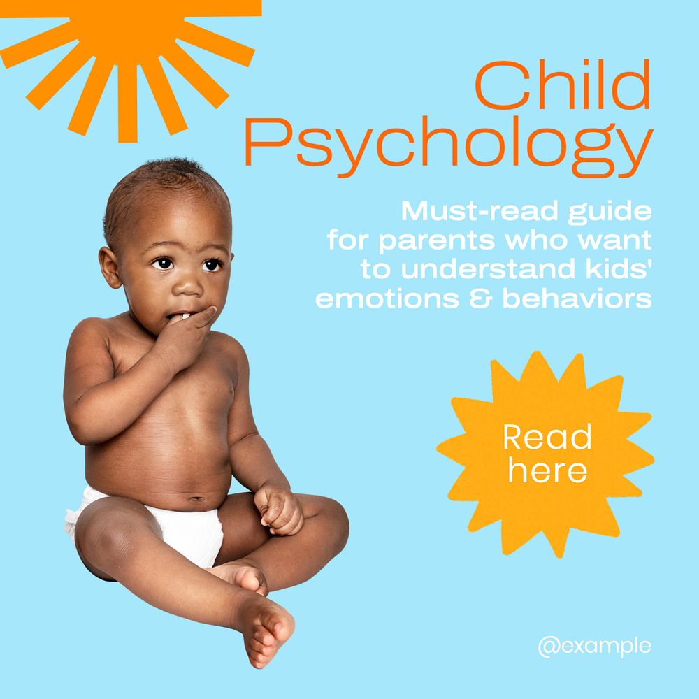 Child psychology Instagram post template, editable text