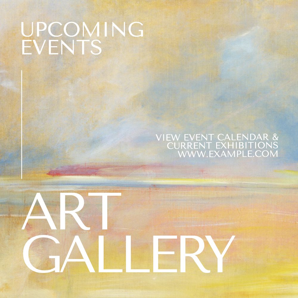 Art gallery events Instagram post template, editable text