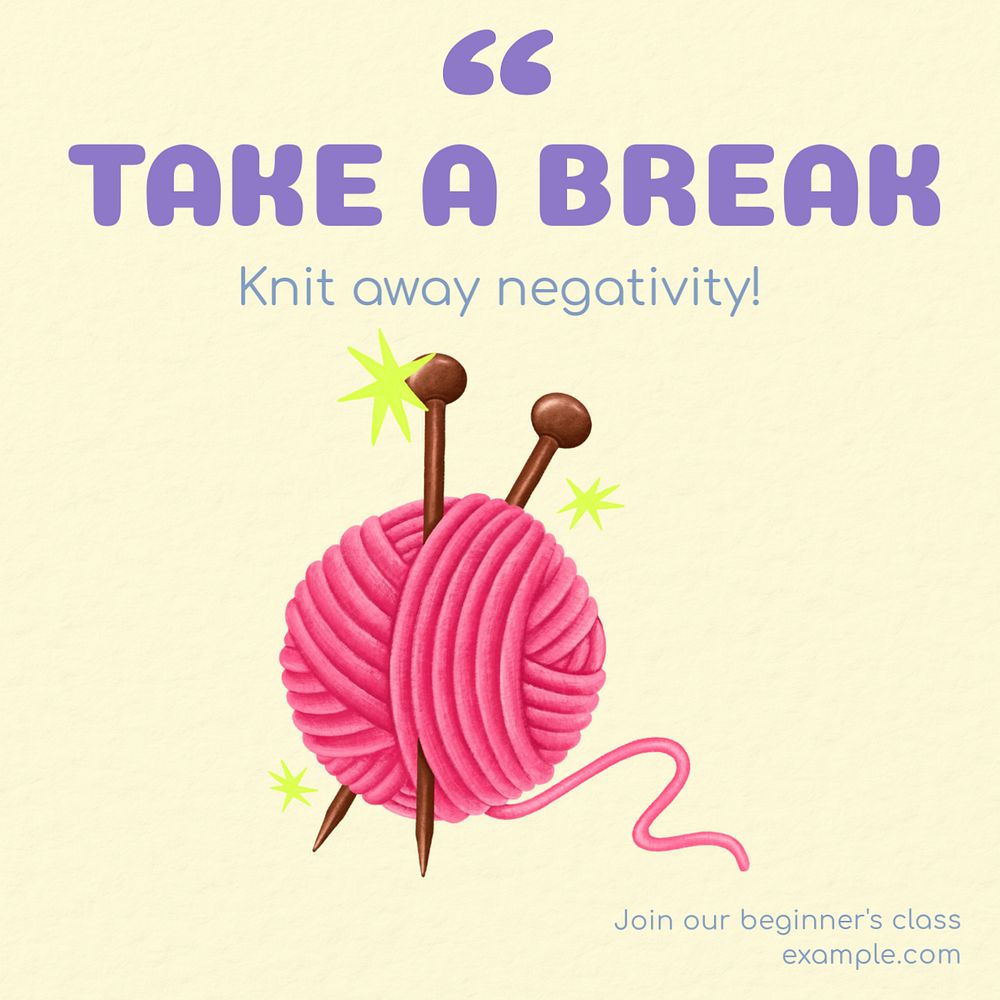 Take a break Instagram post template, editable text