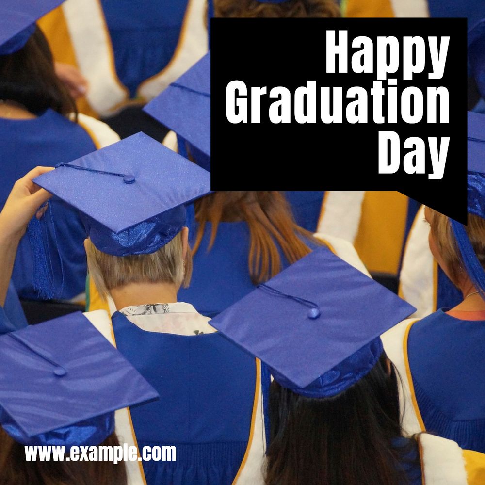 Graduation day Instagram post template, editable text