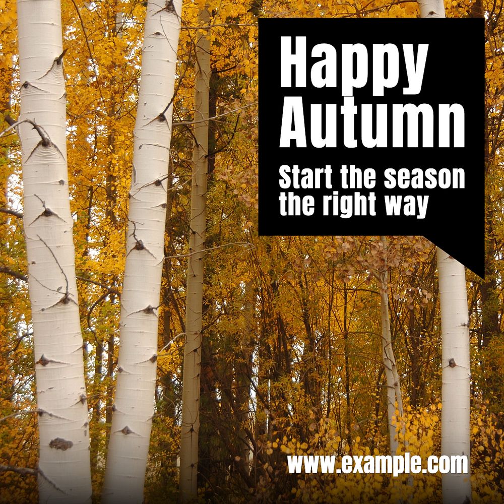 Happy autumn Instagram post template, editable text