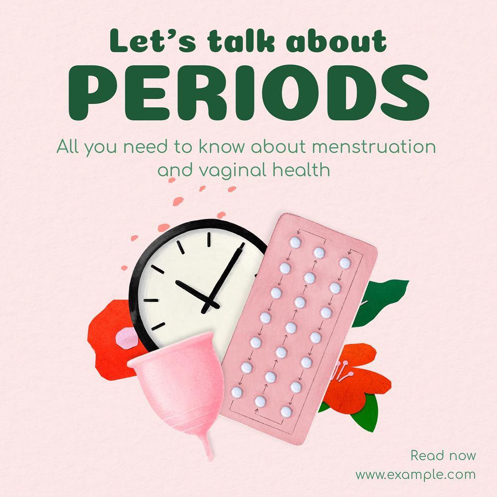 Women's health Instagram post template, editable text