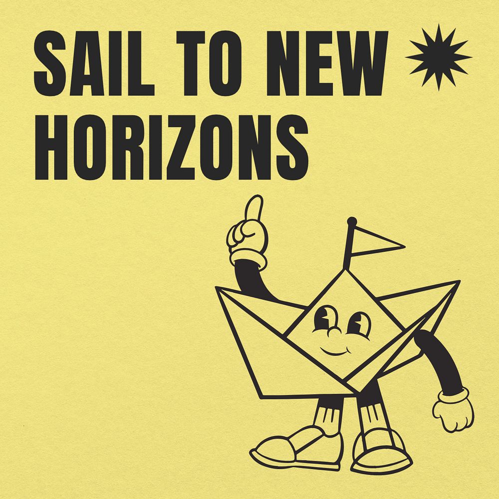 Sail to new horizons Instagram post template, editable text