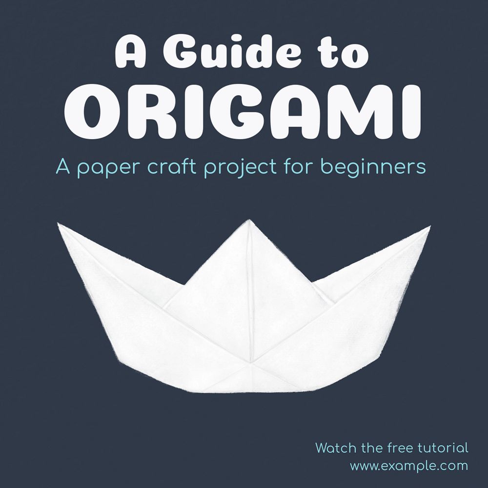 Origami Instagram post template, editable text