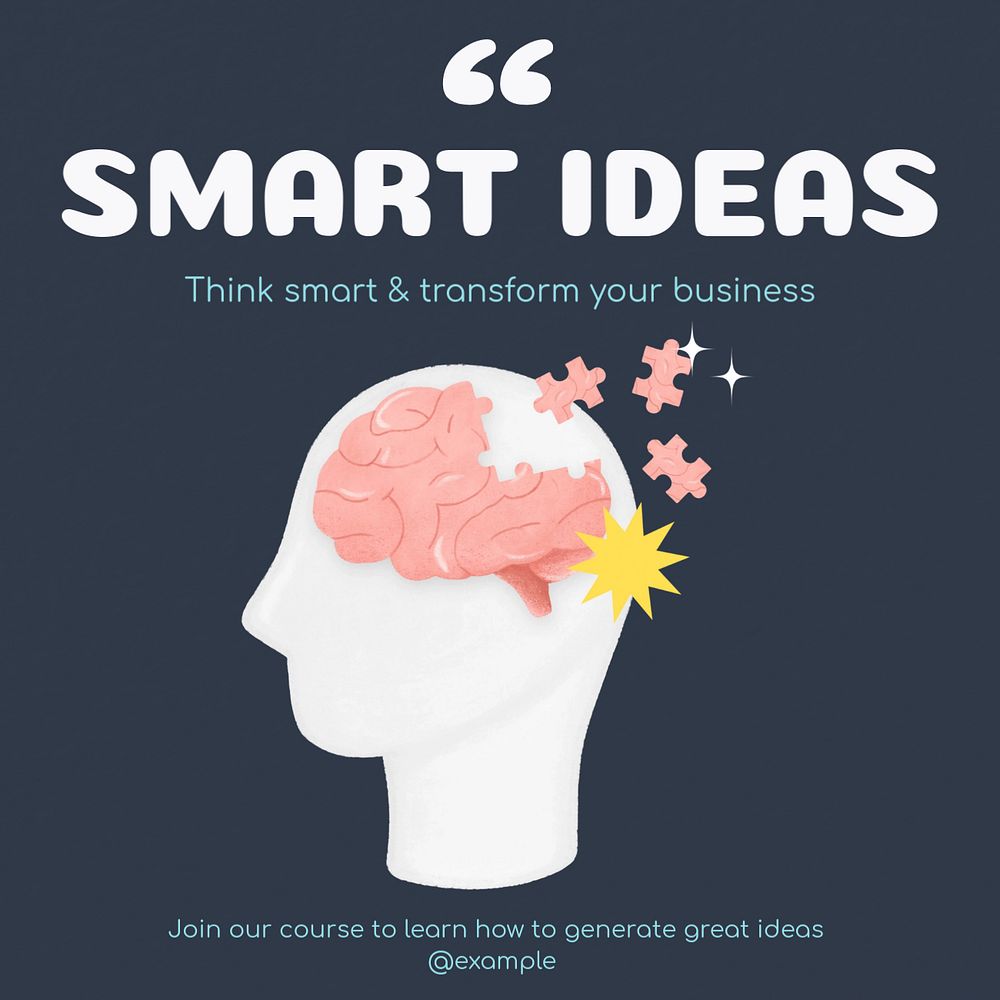 Smart ideas Instagram post template, editable text