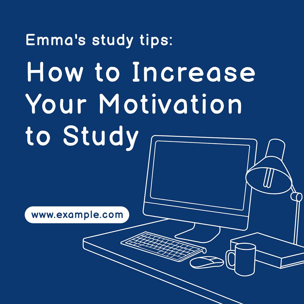 Increasing study motivation Instagram post template, editable text