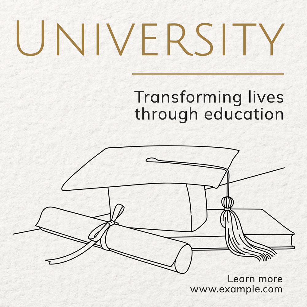 University Instagram post template, editable text