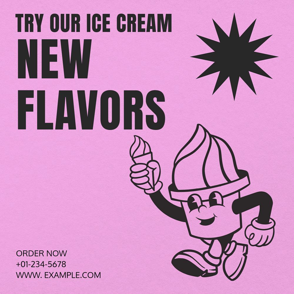 New flavors Instagram post template, editable text