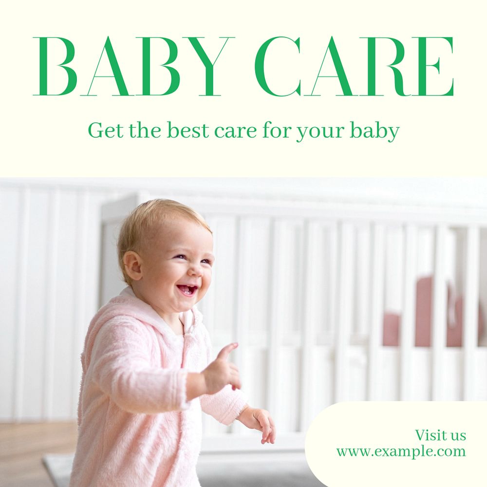 Baby care  Instagram post template, editable text