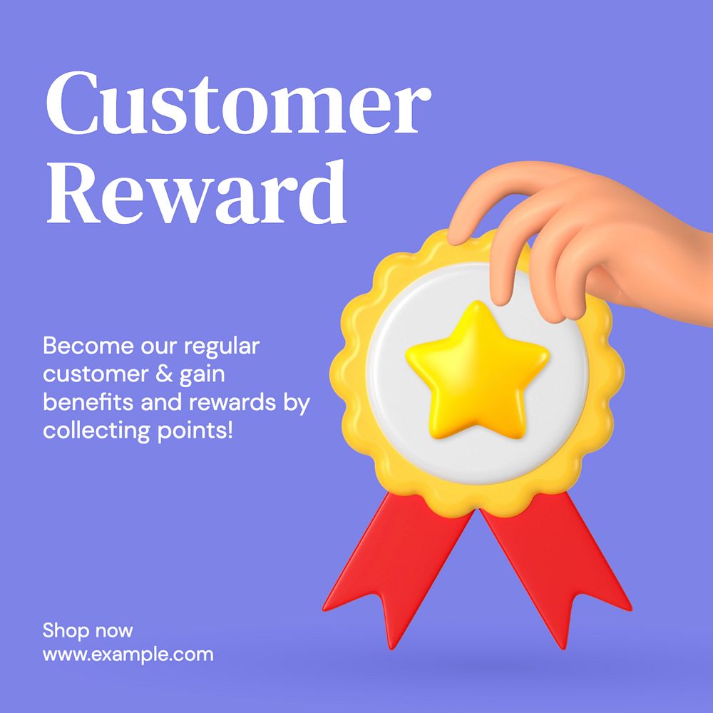 Customer reward Instagram post template, editable text