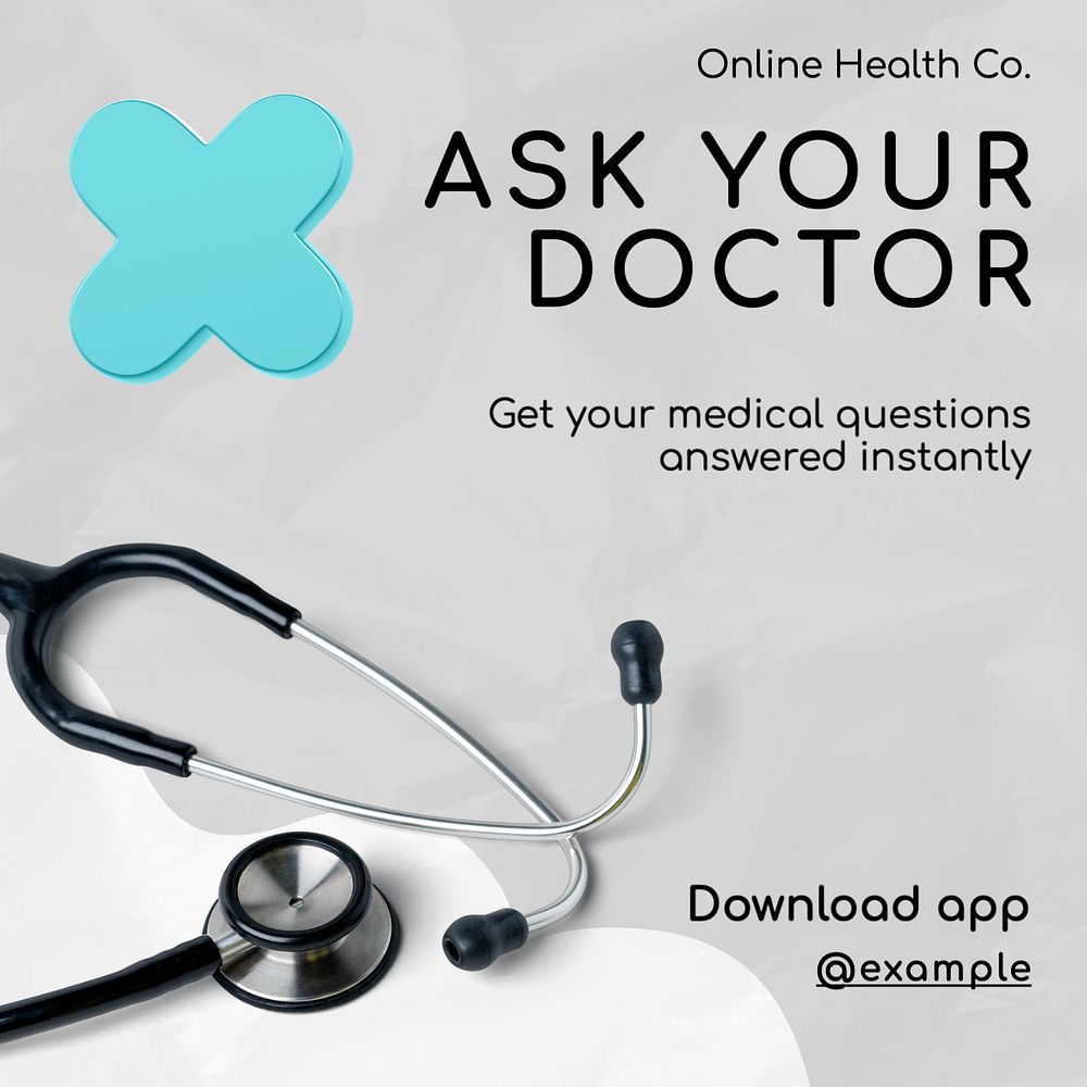 Ask your doctor Instagram post template, editable text