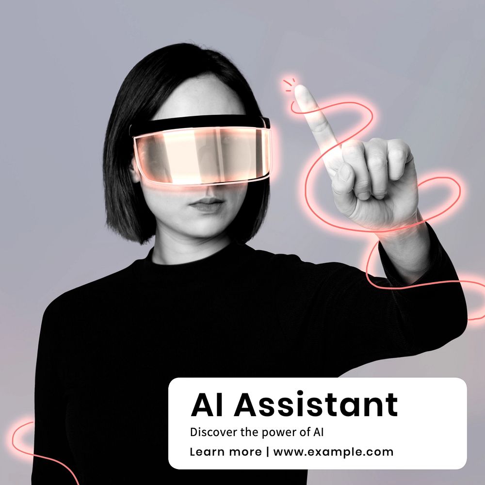 AI assistant Instagram post template, editable text