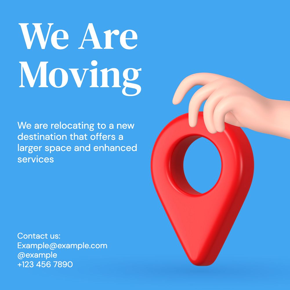 We are moving Instagram post template, editable text