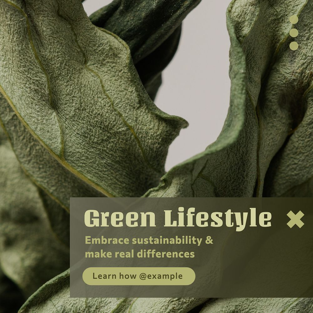 Green lifestyle Instagram post template, editable text