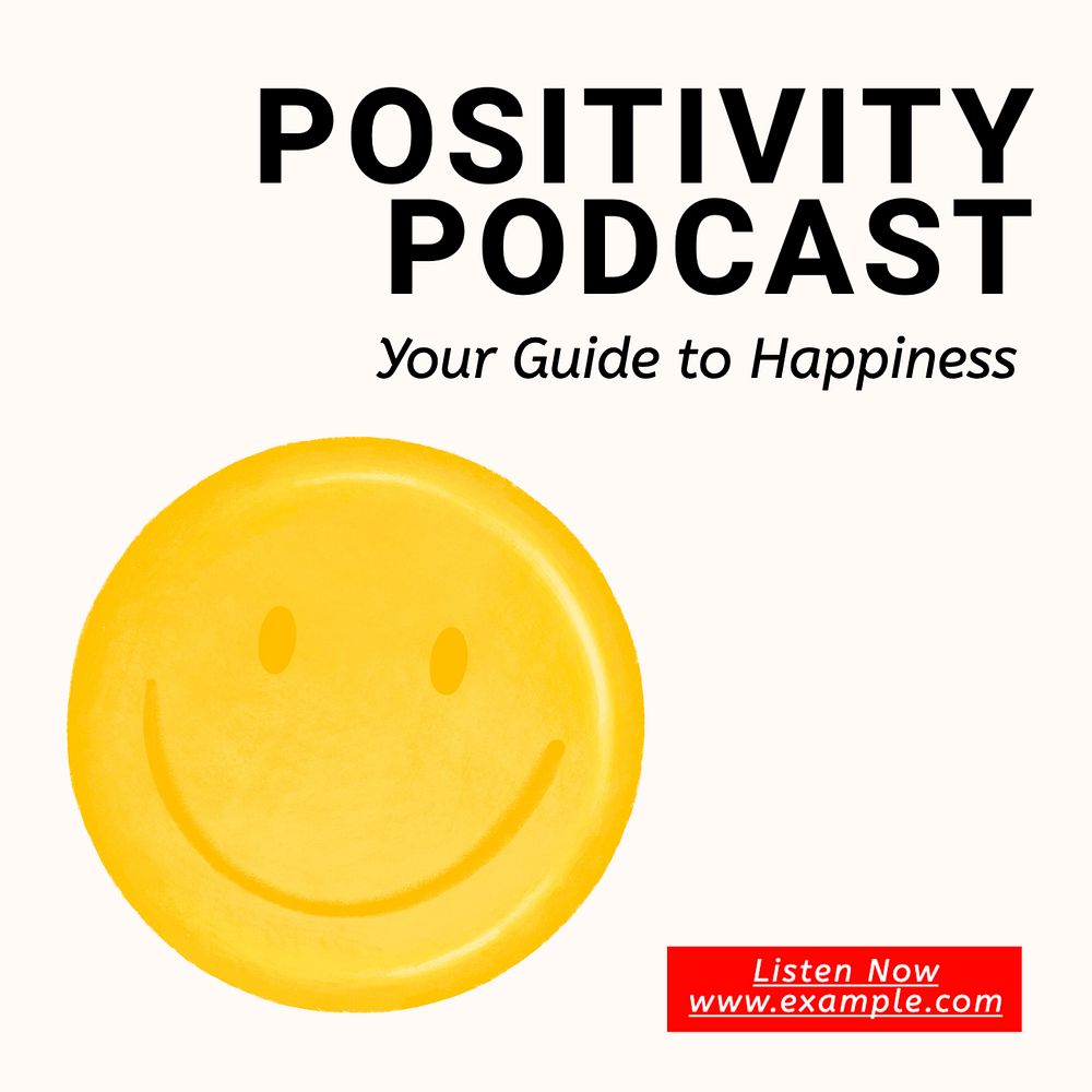 Positivity podcast Instagram post template, editable text