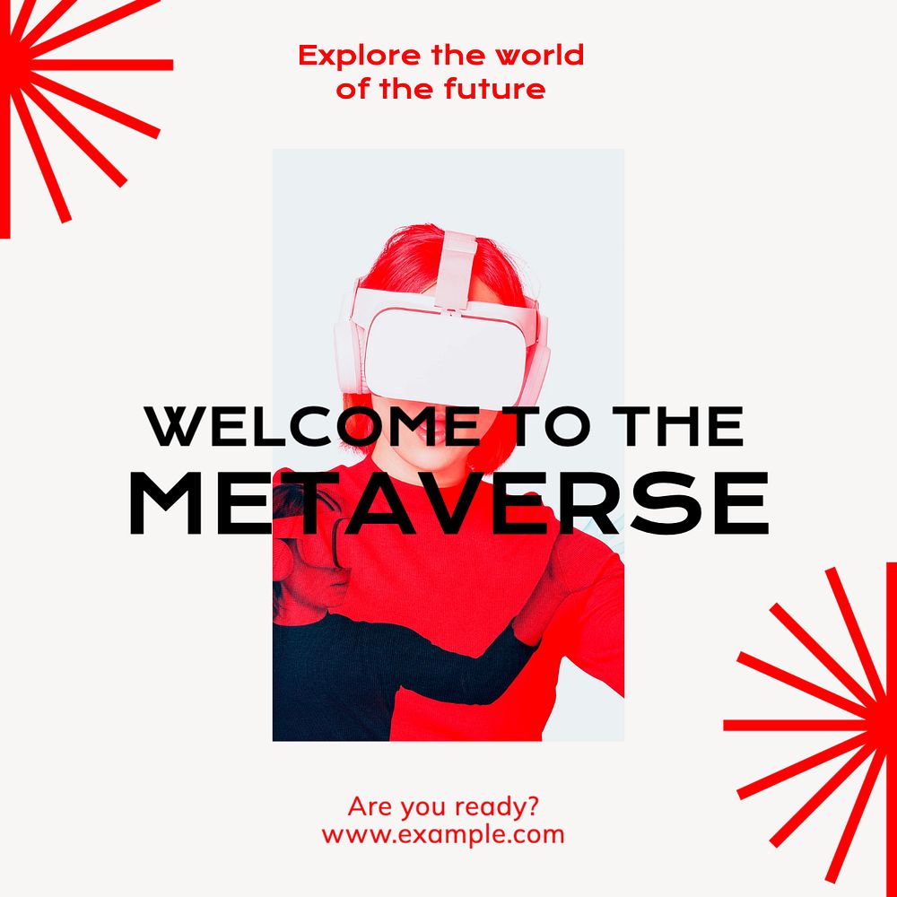 Metaverse Instagram post template, editable text