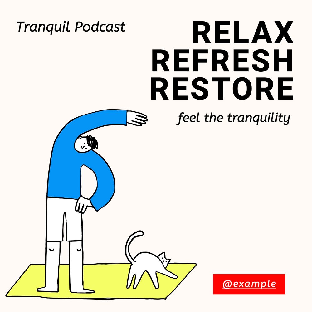 Relax, refresh & restore Instagram post template, editable text