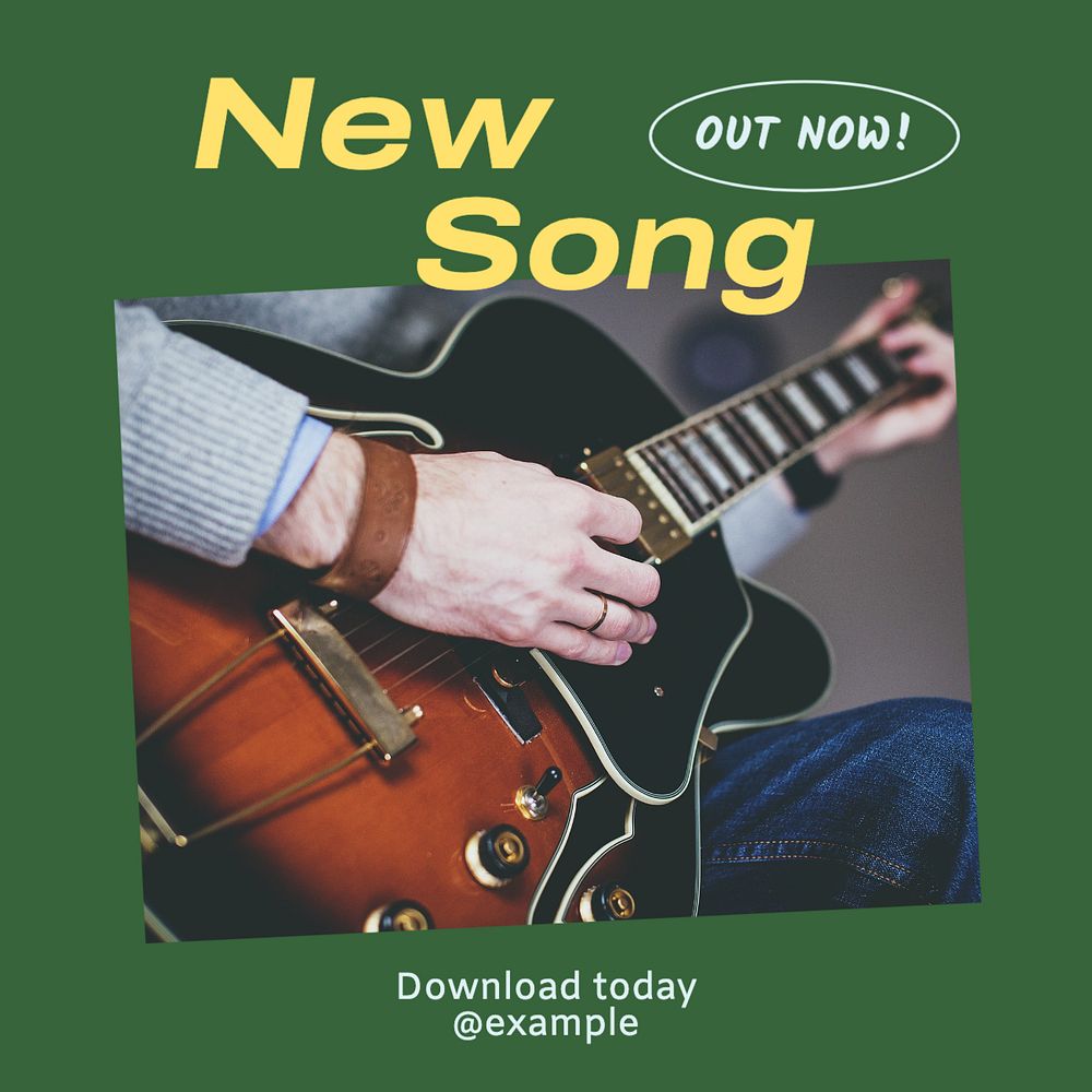 New song Instagram post template, editable text