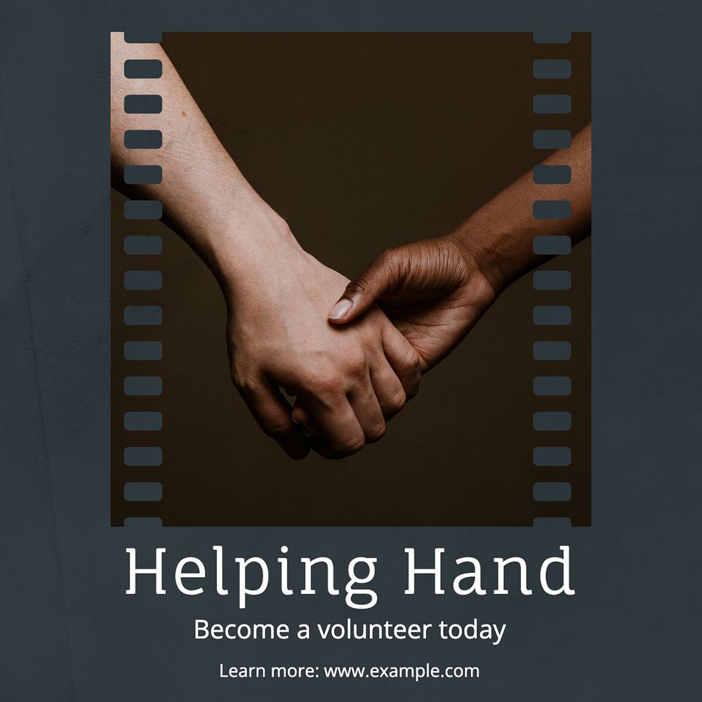 Helping hand Instagram post template, editable text