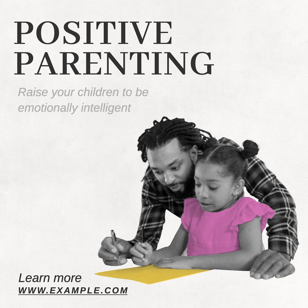 Positive parenting Instagram post template, editable text