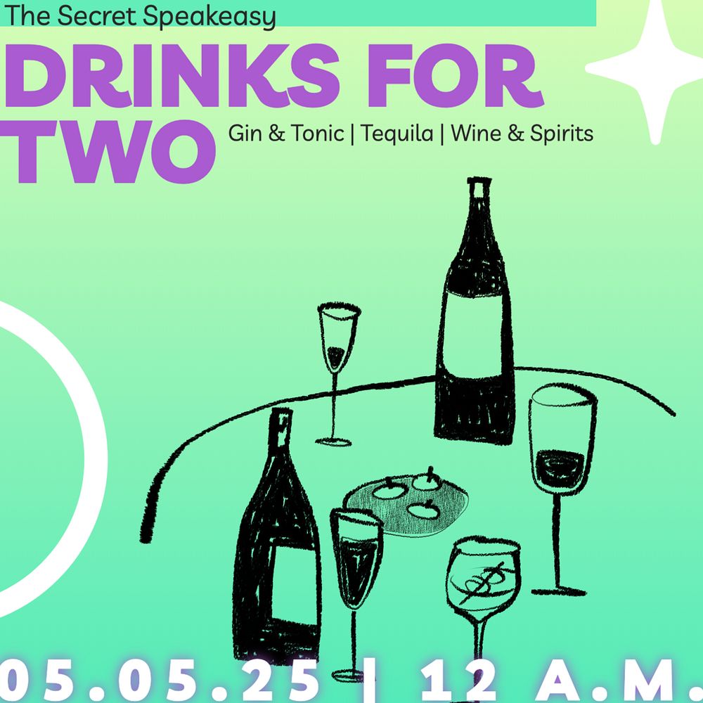 Drinks for two Instagram post template, editable text