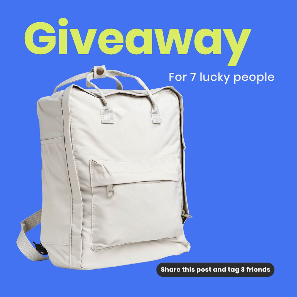 Giveaway Instagram post template, editable text