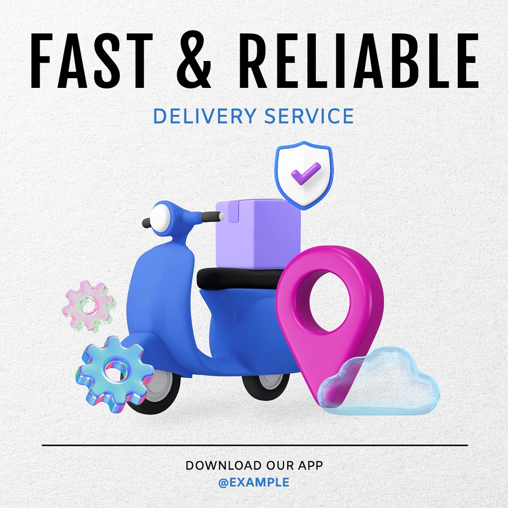 Delivery Instagram post template, editable text