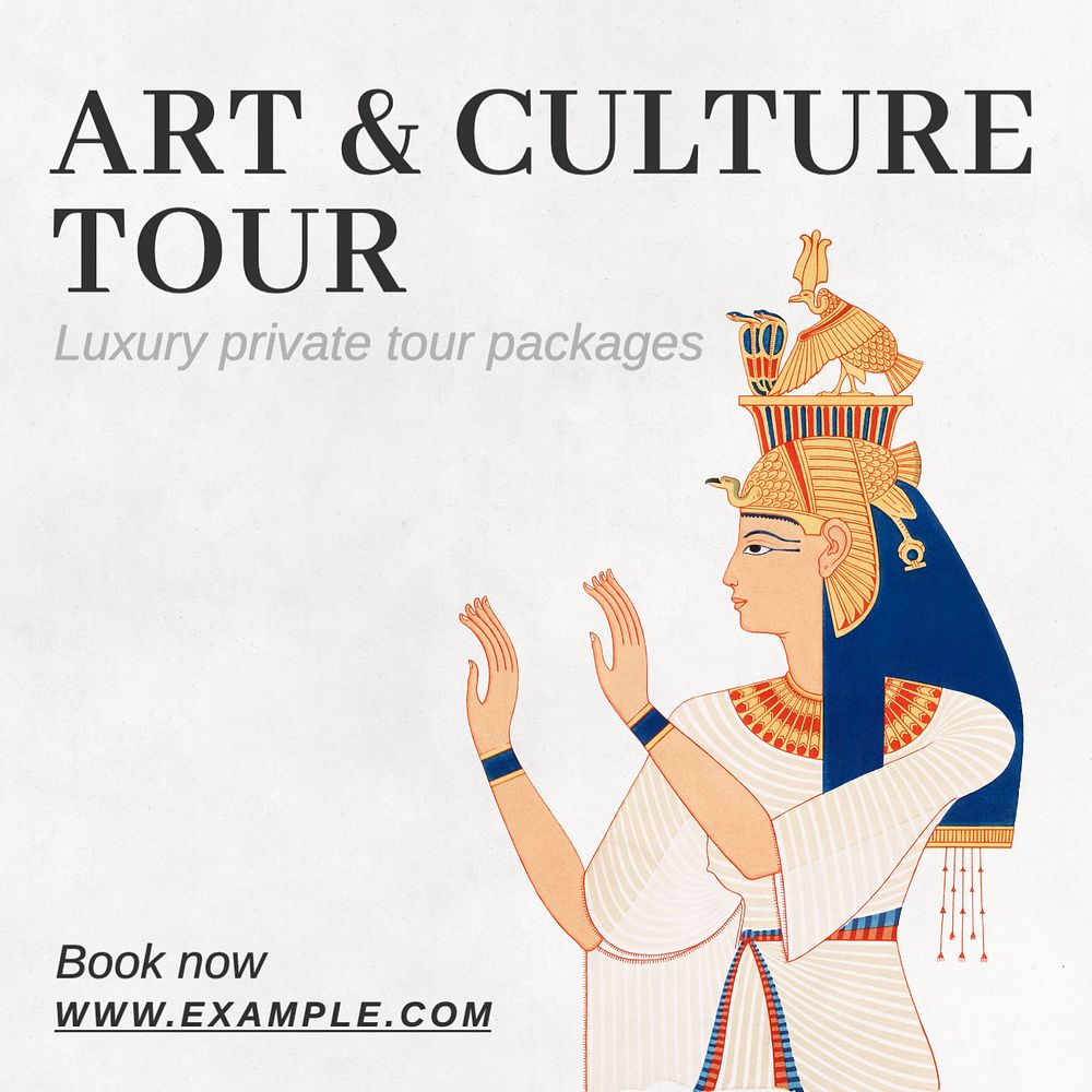 Art & culture tour Instagram post template, editable text