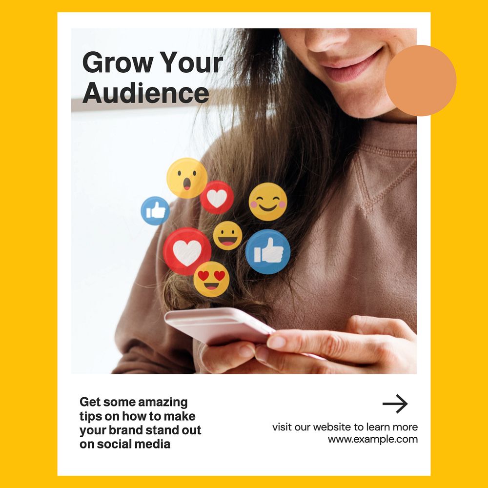 Audience strategy Instagram post template, editable text