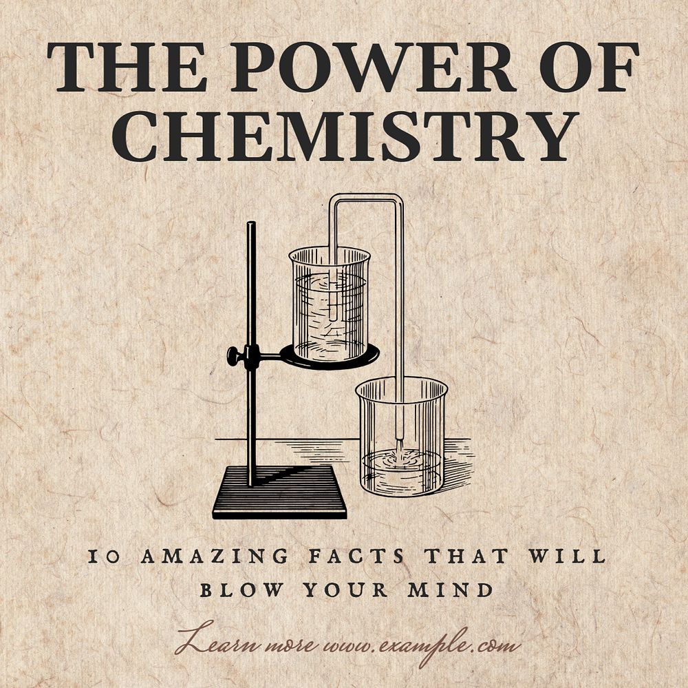 Chemistry power Instagram post template, editable text